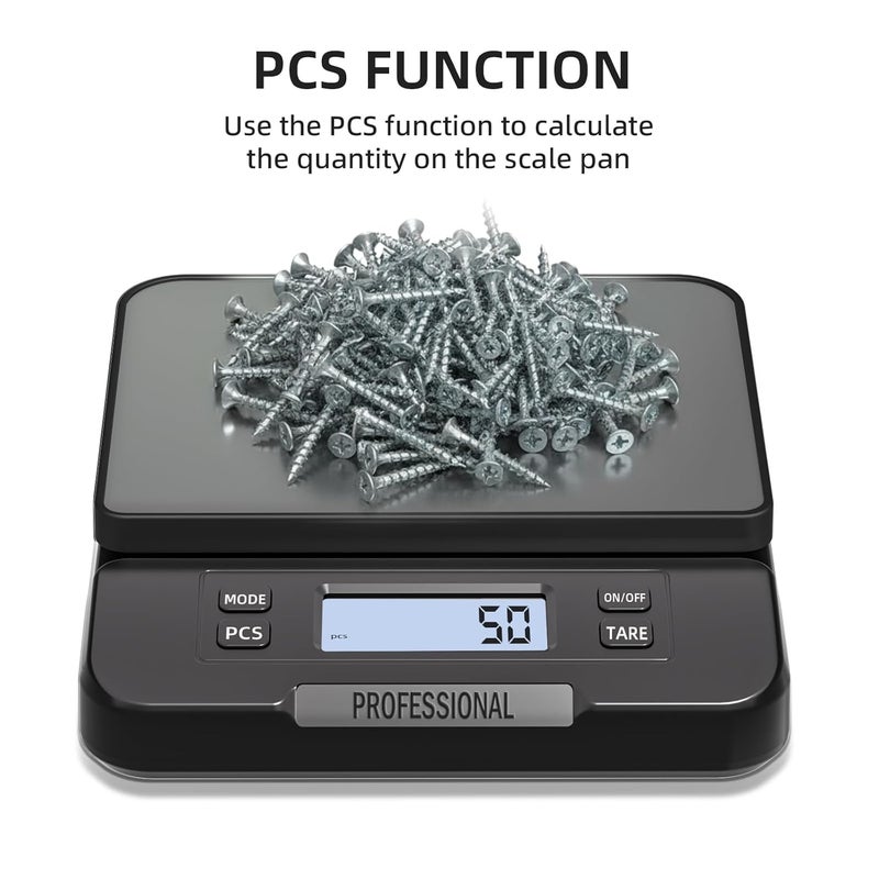 Yoncon Shipping Scale 66lb Capacity, High Precision Digital Postal Scale with Large LCD Display, Hold/Tare/PCS Counting, 6 Units, Dual Power for Home, Office & Small Business - Image 4